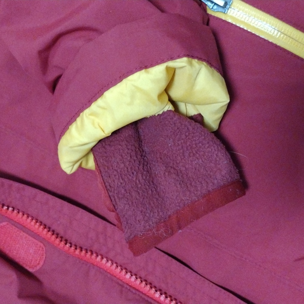 Lands End Kid's Medium 10-12 Winter Ski Coat Jacket "Grow a Longs" Red Yellow - Picture 9 of 9